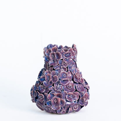 Vase Deco with flowers purple small
