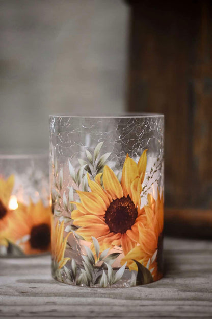 Sunflower tea light holder 10x14 cm