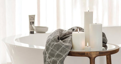 LED Pillar Candle Rose Powder 7.8x10.1 cm