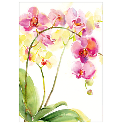 Card with envelope Watercolor orchids