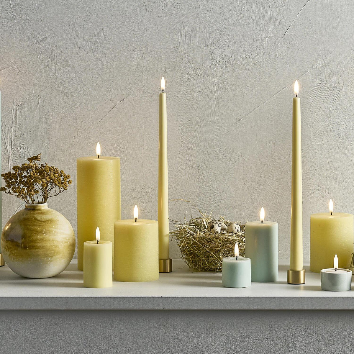 Candle Holder Light Brass S/2