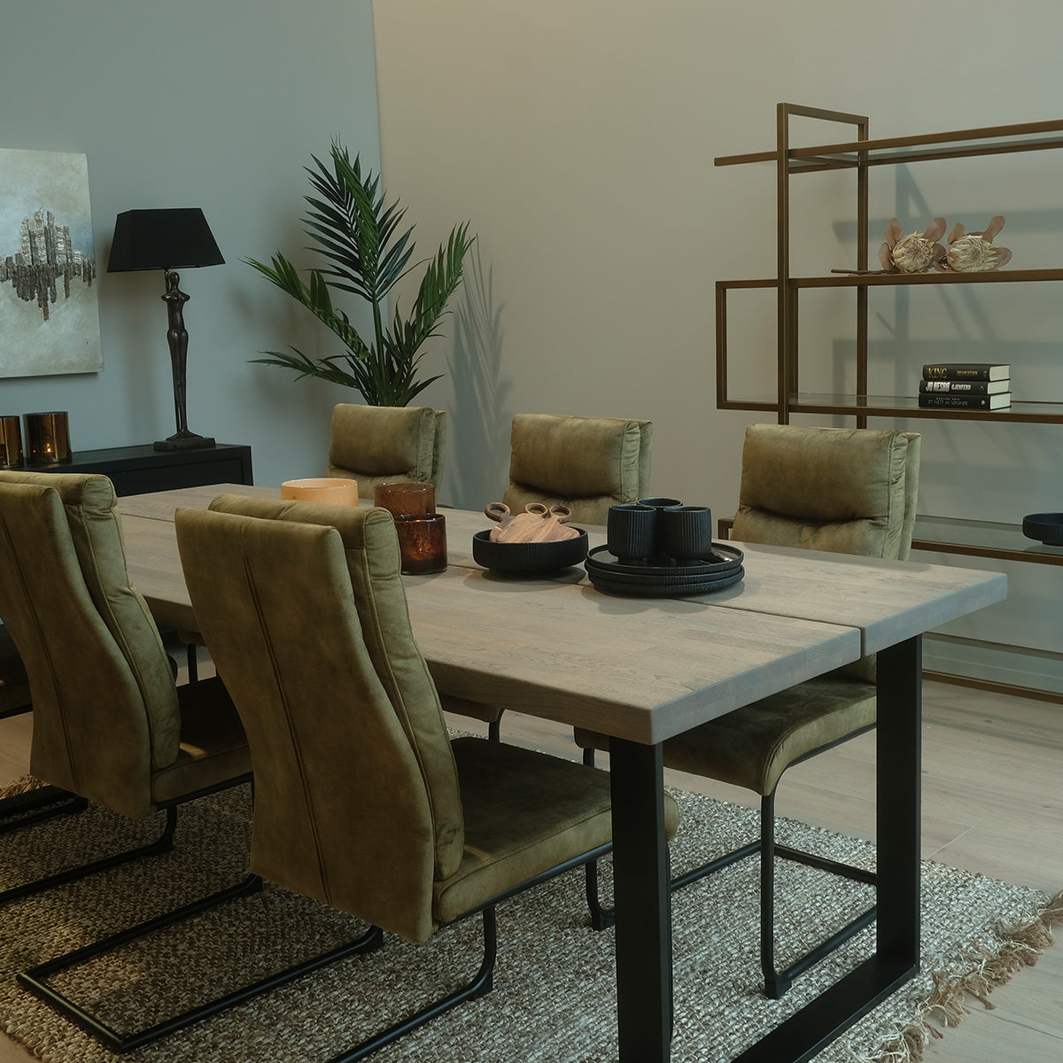 Baxter dining chair green velvet