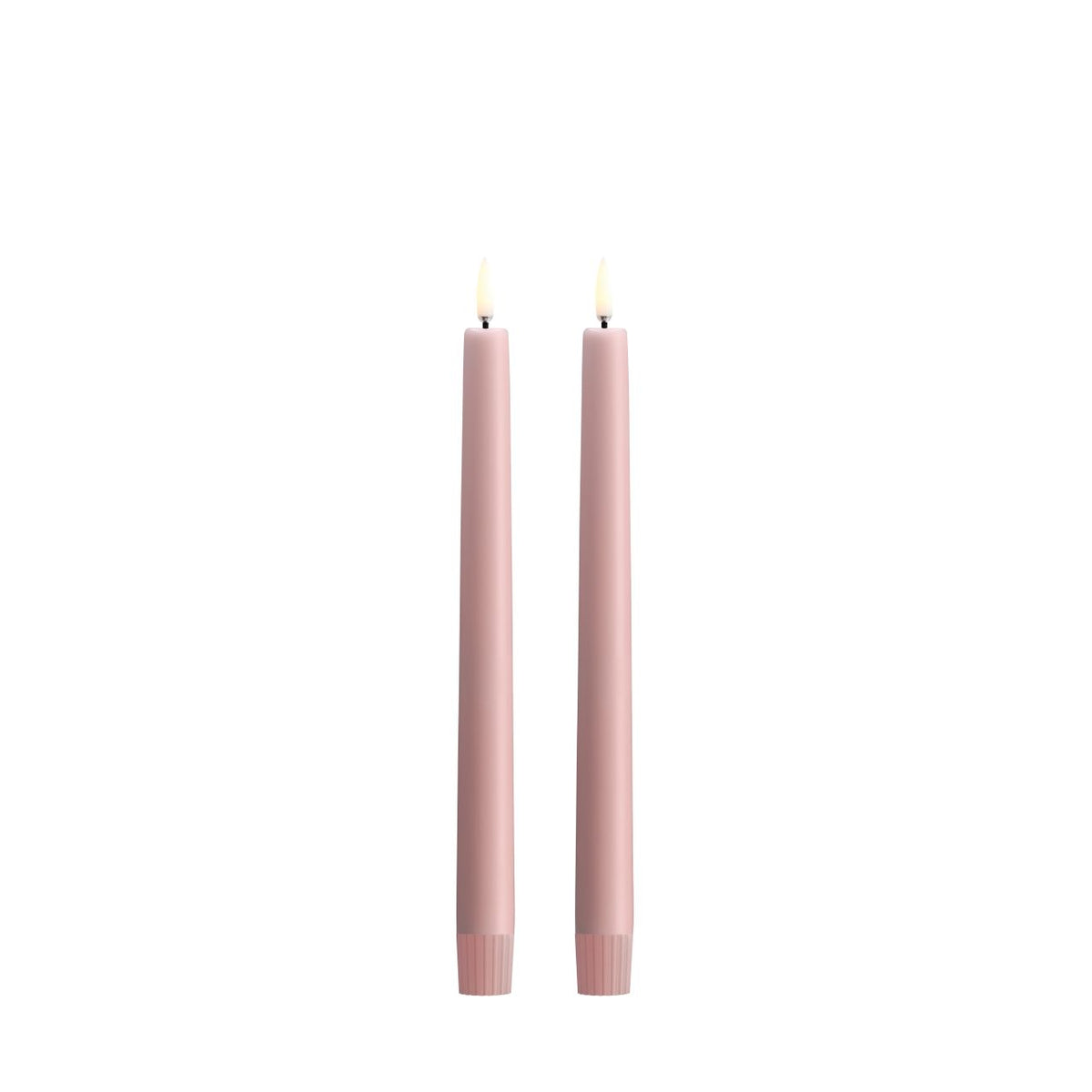 LED kronelys Rose Powder 25 cm S/2