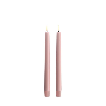 LED kronelys Rose Powder 25 cm S/2
