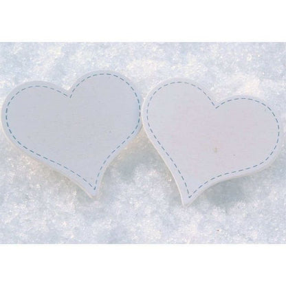 Bordkort hjerte hvit m/klype 6 stk