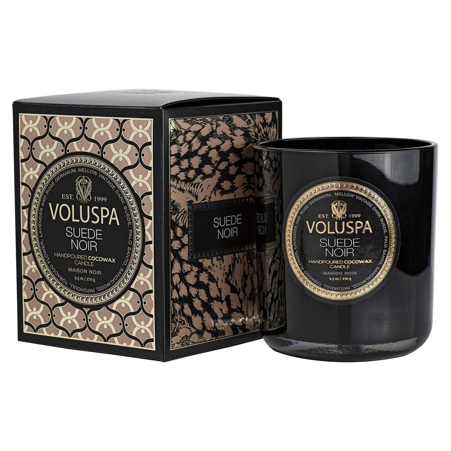 Duftlys Suede Noir Classic Boxed Candle 60 Timer