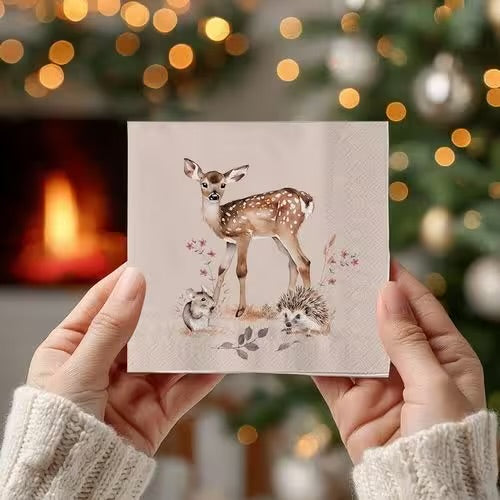 Serviett kaffe Forest Tales linen