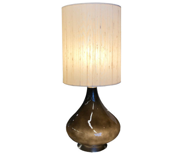 Flavia Table Lamp 70 cm Black Silk Beige Shade