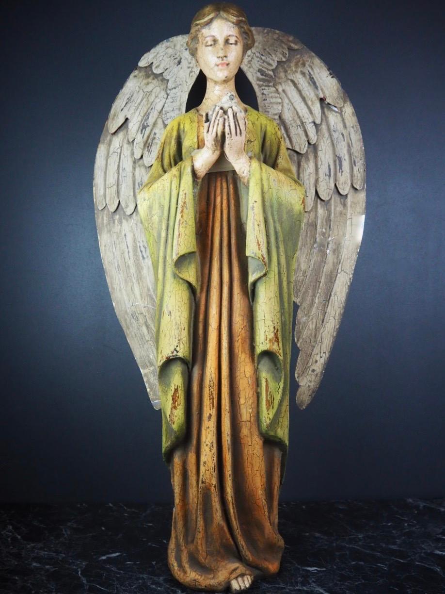 Angel with Dove Painted 72 cm
