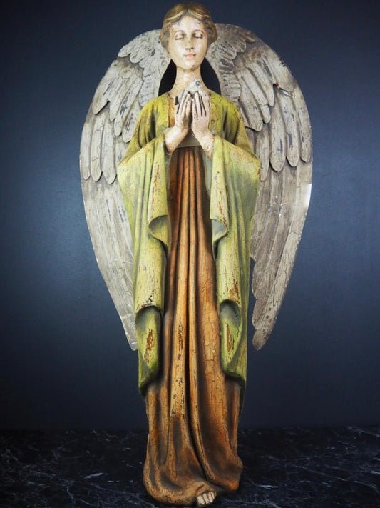 Angel with Dove Painted 72 cm