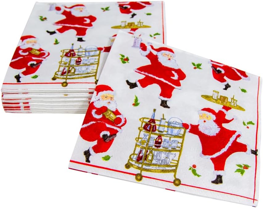 Napkin coffee Cocktails With Santas