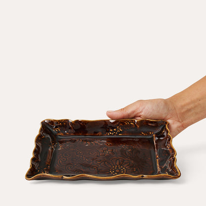 Plate 19x13 cm Coffee