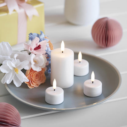 LED pillar candle Nordic White 5x7.5 cm