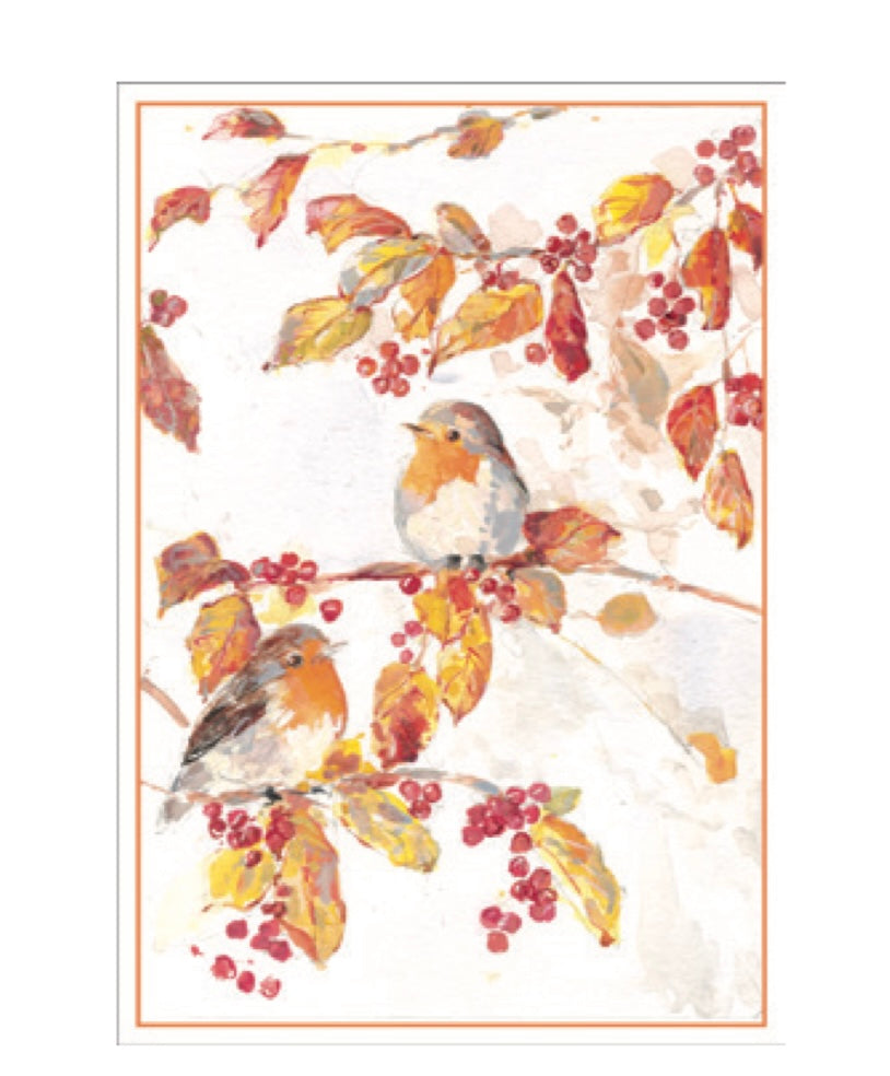 Kort m/konvolutt Birds, leaves, berries