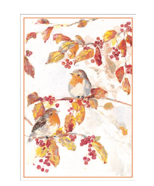 Kort m/konvolutt Birds, leaves, berries