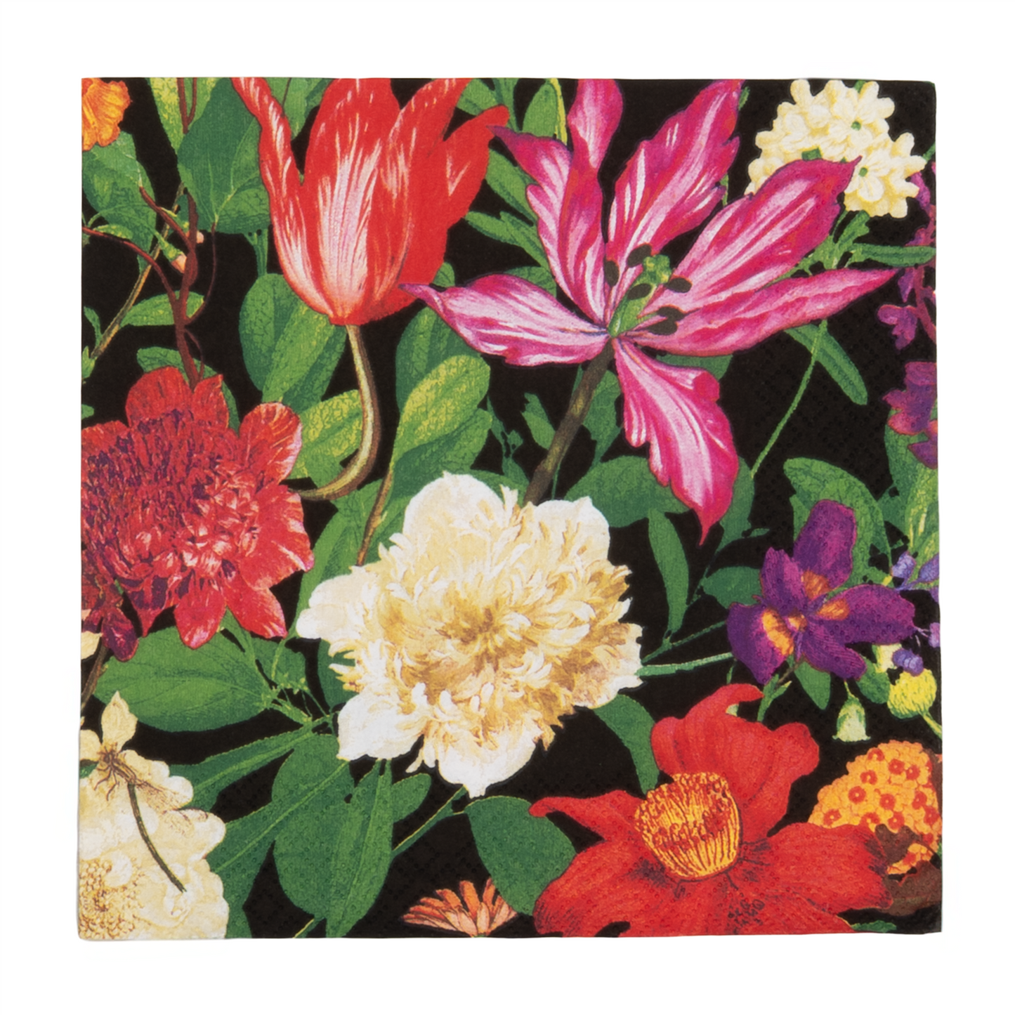 Napkin Lunch Dutch Floral Black