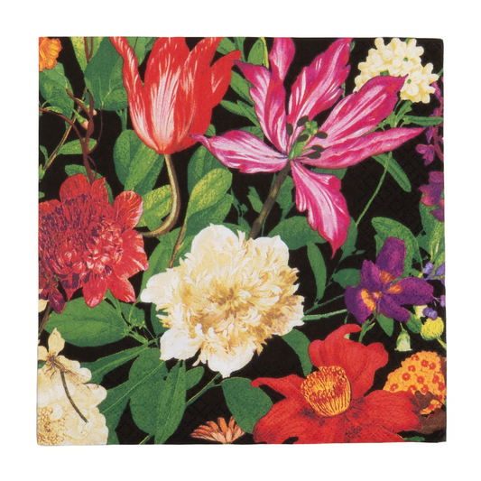 Serviett Lunch Dutch Floral Black