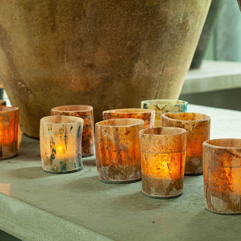 Telysholder Votive of horn 7x7 cm