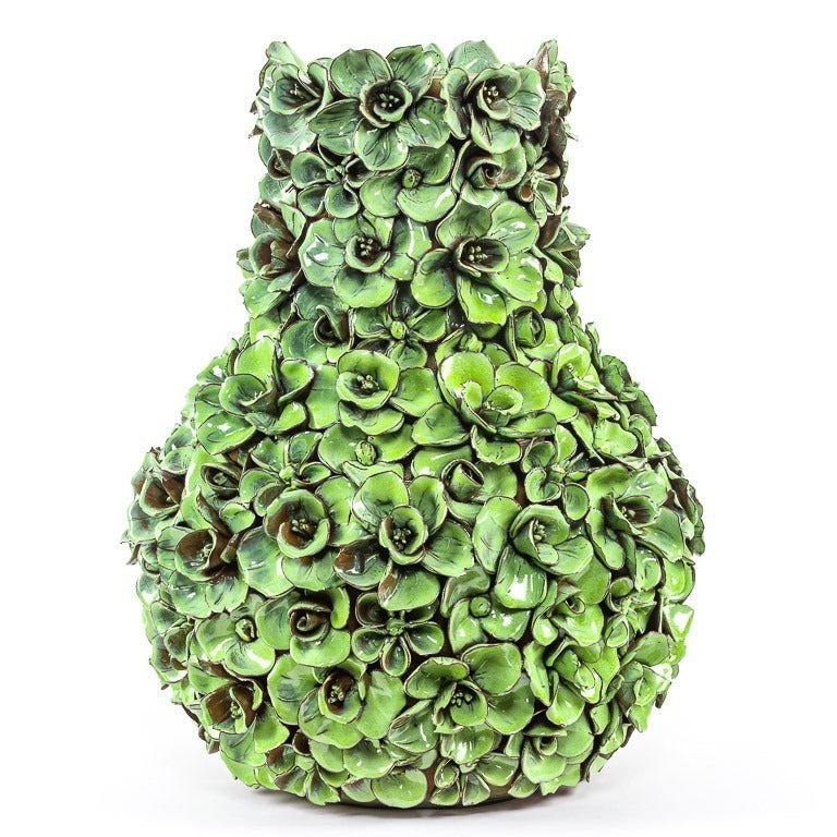 Vase Deco with flowers green XL
