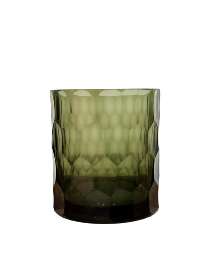 Tealight holder dark green 8 cm