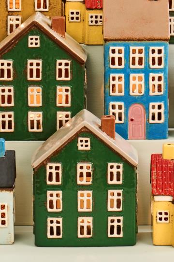 Lyshus Nyhavn grønn 18 cm