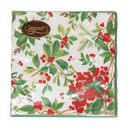 Napkin coffee Holly Chintz white