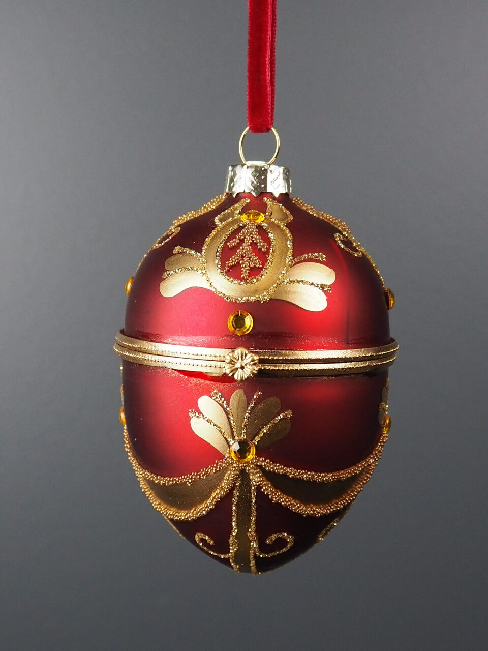 Juletrepynt egg rød 10 cm
