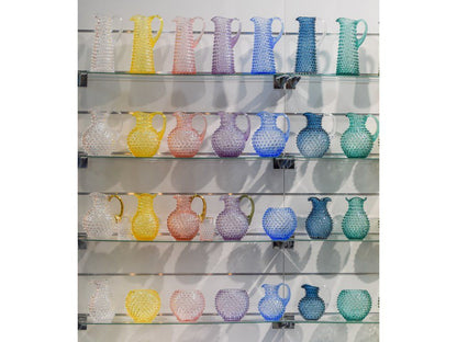 Hobnail Carafe 2L Clear w/gold handle