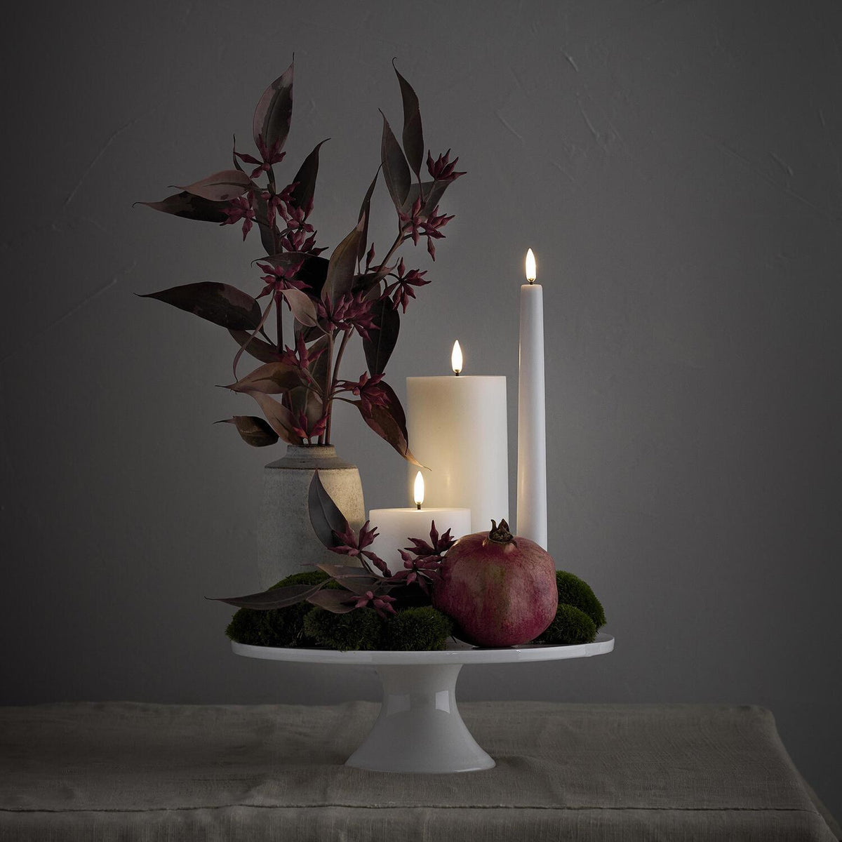 LED pillar candle Nordic White 10x10 cm