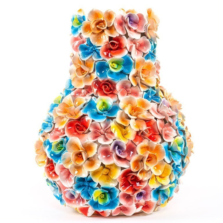 Vase Deco with Colored Flowers XL