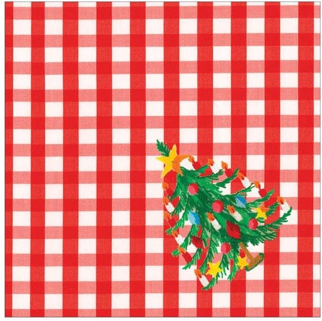 Napkin coffee Christmas Tree Gingham