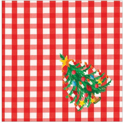 Napkin coffee Christmas Tree Gingham