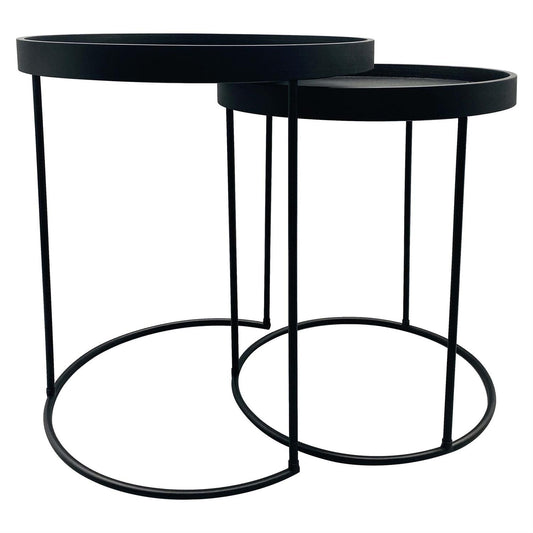 Sidebord m/kant Sort Pepper S/2