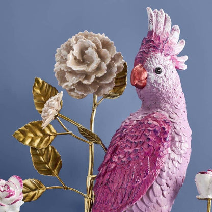 Vegghengt papegøye lysestake rosa 55 cm