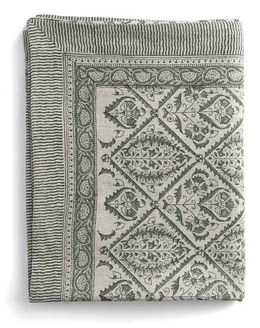 Jaipur Tablecloth Moss Green 170x270 cm