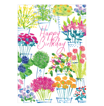 Card w/envelope Flower market pots