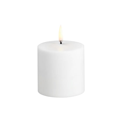 LED Rechargeable pillar candle Nordic White 6.8x6.8 cm