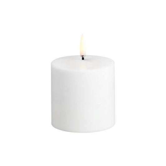 LED Rechargeable pillar candle Nordic White 6.8x6.8 cm