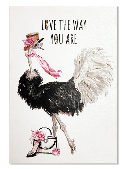 Glitterkort Love the way you are