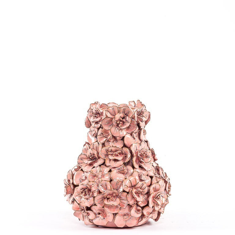 Vase Deco with flowers pink small