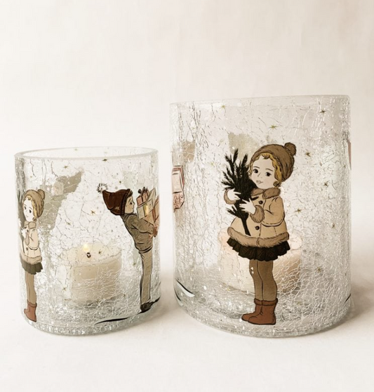 Lysglass barn nostalgi 11,5x13 cm