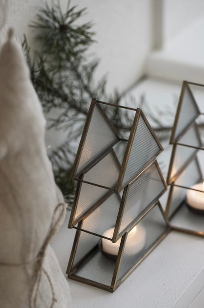 Tealight holder Christmas tree 17 cm
