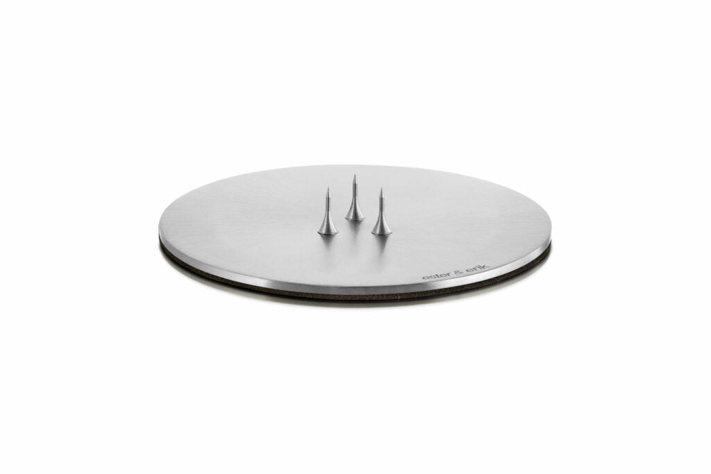 Candle tray matte silver 9 cm