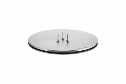 Candle tray matte silver 9 cm