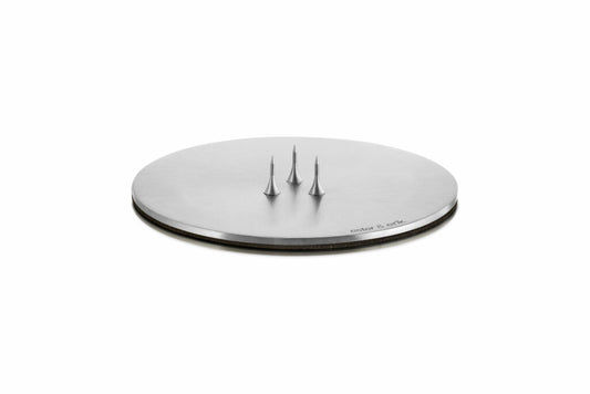 Candle tray matte silver 9 cm