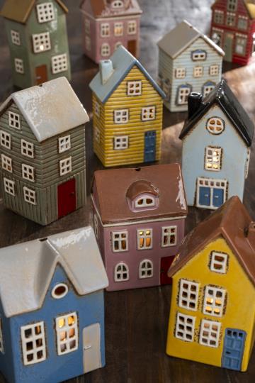 Lyshus Nyhavn lys blå 19 cm