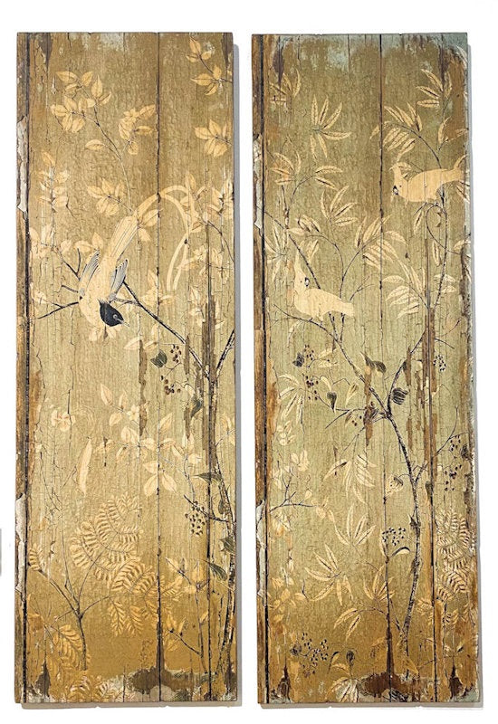 Bilde fugler gull 35x107 cm