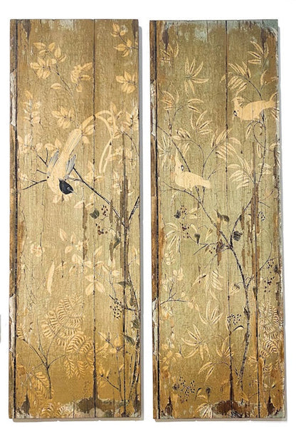Bilde fugler gull 35x107 cm