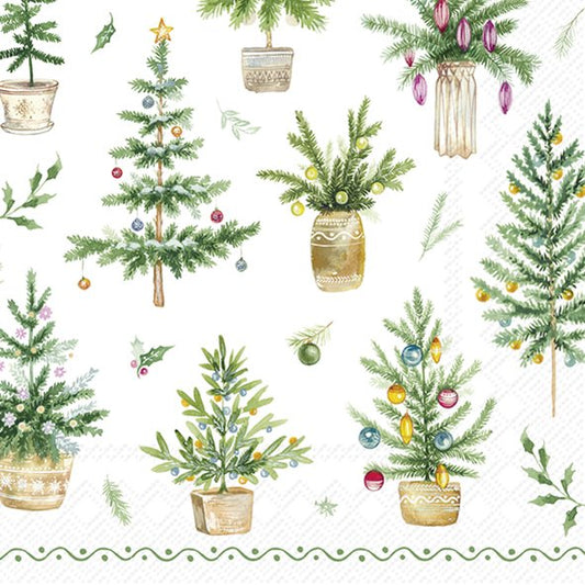 Serviett kaffe Festive holidays green