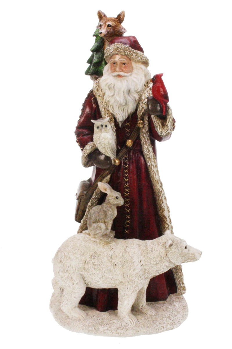 Santa with animals 39 cm